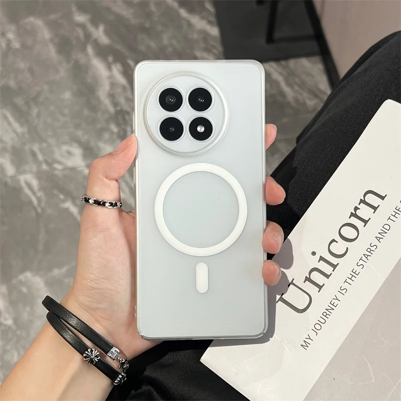 Funda magnética de carga inalámbrica translúcida mate para Magsafe, funda para OnePlus 13 12 11 10 9 8 7 ACE 2 3 5 Pro Nord 2 3 4 Lite