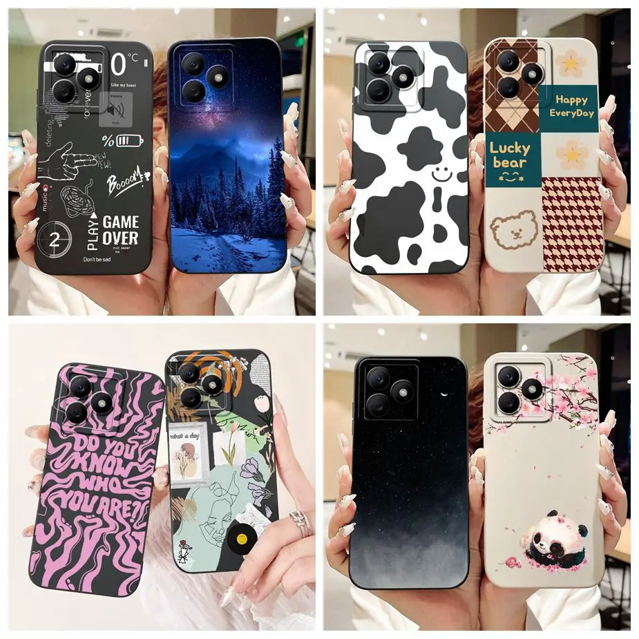 Para Realme C61 funda RealmeC63 RMX3939 arte de lujo pintado cubierta suave TPU funda de teléfono para Realme C63 C 61 RealmeC61 RealmeC63 Shell