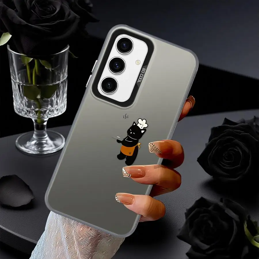 Funda para Xiaomi Poco F3 GT F4 C51 X3 Pro C50 X5 X3 NFC funda trasera de teléfono dibujos animados creativo gato negro - imagen 3