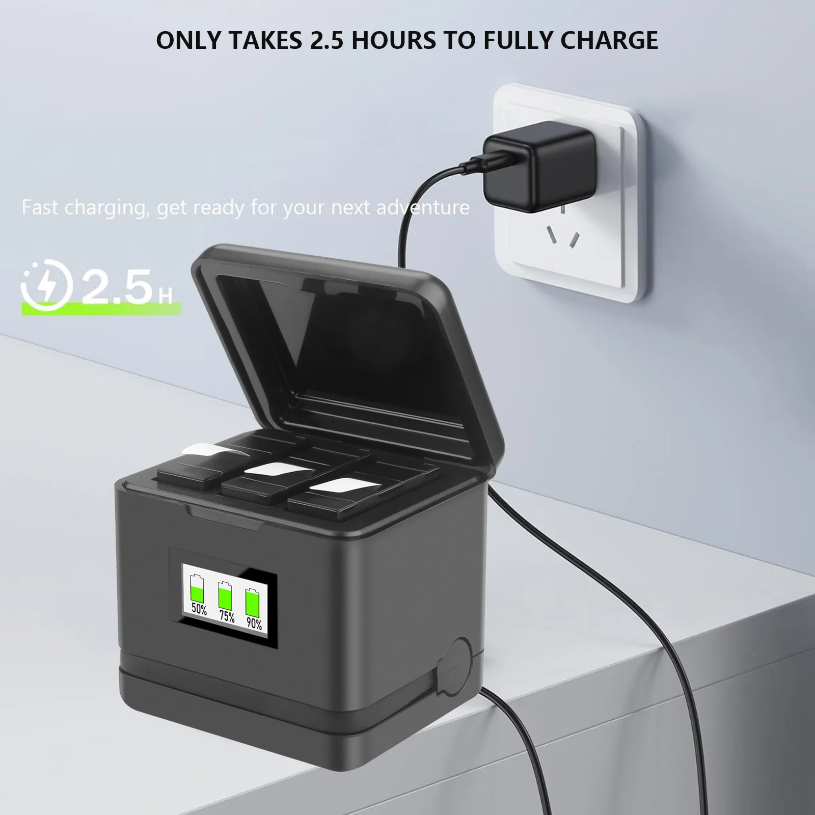 Cargador de batería para Insta360 Ace Pro, accesorios con pantalla OLED a Color - imagen 5