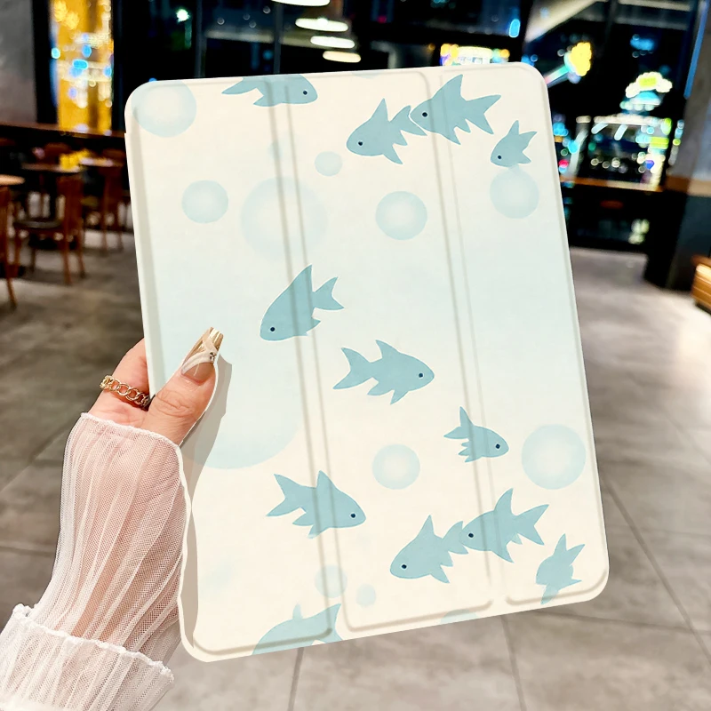 Funda para tableta Free & easy fish para iPad pro 10/11 pulgadas 2020/6/7th /8th /Air 3rd/Air 4th/9th gen/Air 5th Gen 2022/Air 11Anti-drop