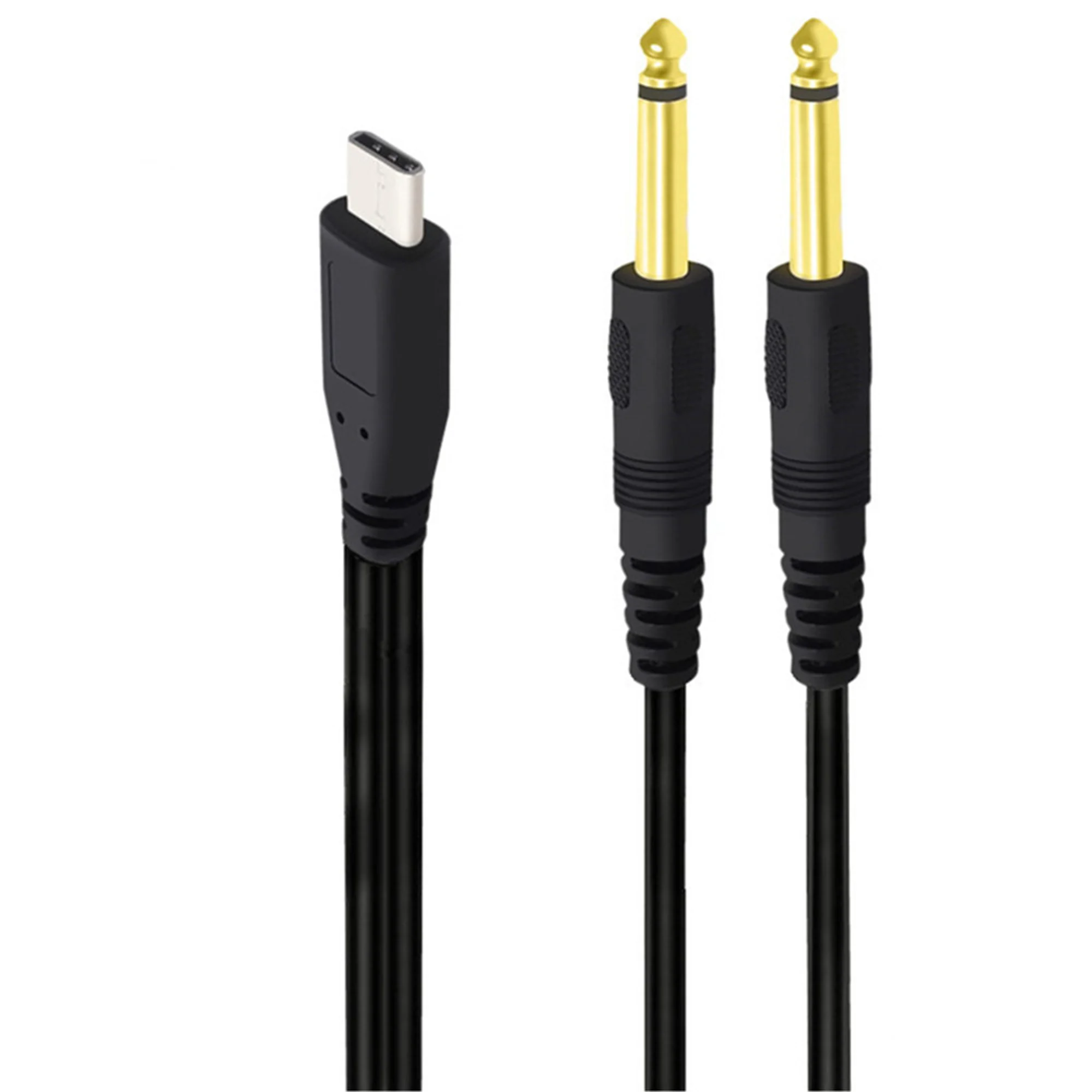 USB C a Dual 6,35mm 1/4 "TS Mono Y-Splitter Cable de Audio para Smartphone tableta portátil enlace a amplificador consola mezcladora altavoz - imagen 4