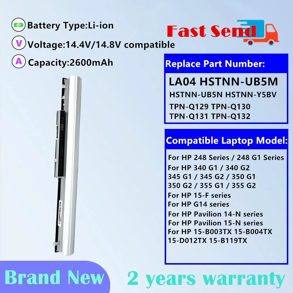 LA04DF batería del ordenador portátil para HP Pavilion 14-N 15-N LA04 TPN-Q132 248 340 345 350 355 G1 G2 15-F G14 TPN-Q129 TPN-Q130 TPN-Q131