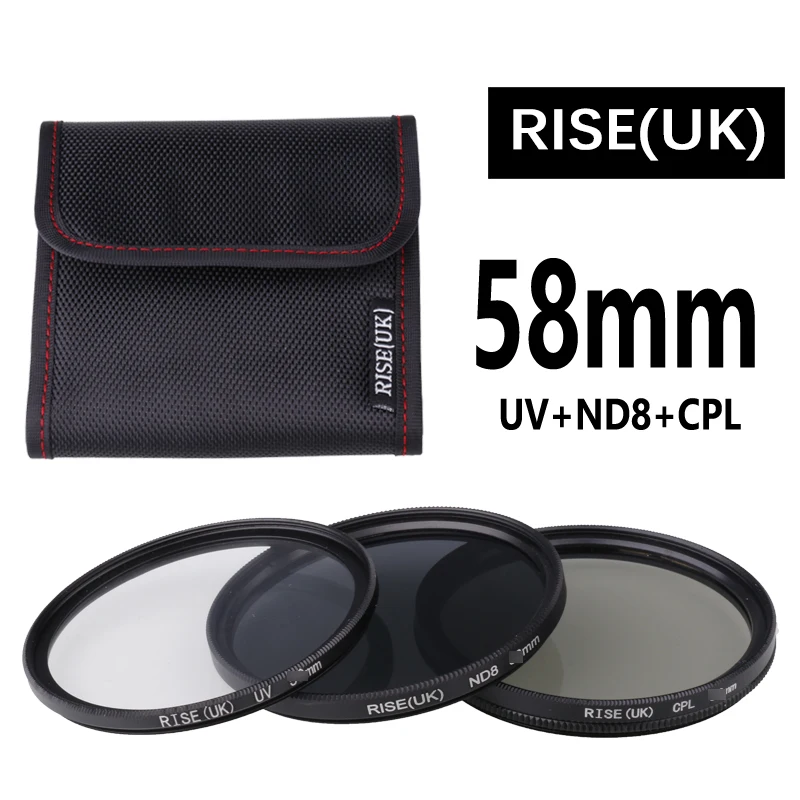 Filtro de lente de cámara 4 en 1, Kits UV + CPL + ND8 49mm 52MM 55MM 58MM 62MM 67MM 72MM 77MM 82MM para lente de cámara Cannon EOS Nikon SONY - imagen 4