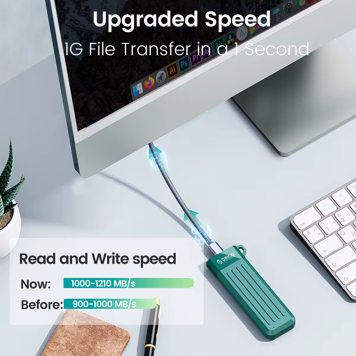 ORICO Carcasa SSD M.2 NVMe USB‑C – Alta Velocidad y Compatibilidad - imagen 3