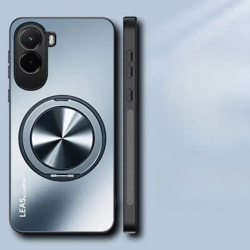 Para Xiaomi POCO M7 4G Funda de lujo mate 360 °   Funda trasera magnética con soporte giratorio para POCO F7 X7 Pro Ultra M7 Funda a prueba de golpes - imagen 4