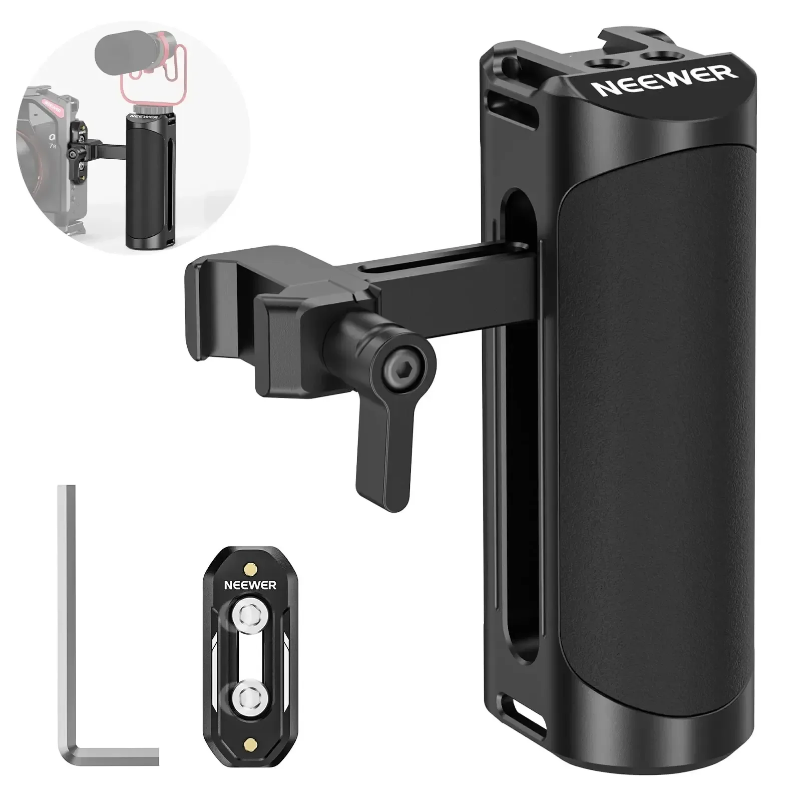 Jaula de cámara Universal ligera de aleación de aluminio con mango lateral NATO, abrazadera Universal NATO apta para Canon Ni - imagen 5