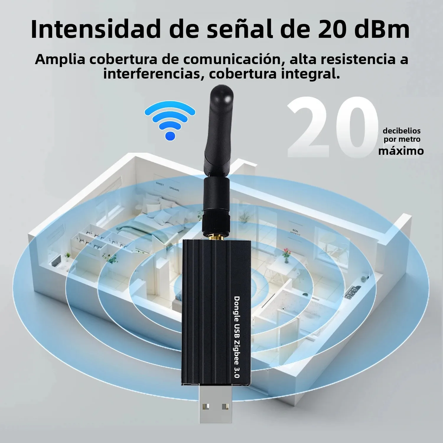 Zigbee 3,0 USB Dongle Universal inalámbrico Zigbee Gateway Hub automatización del hogar soporte asistente doméstico Zigbee2MQTT, OpenHAB, Raspbian - imagen 4