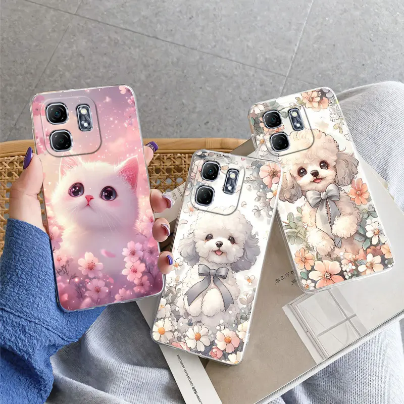 Para Infinix Hot 50i Hot 50 4G 5G funda protectora de lujo para Infinix Hot50 50I mariposa flor funda de teléfono de silicona transparente - imagen 5