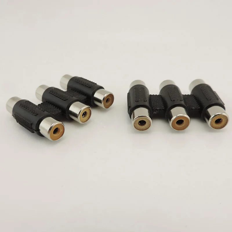 Acoplador AV 3 RCA Mini conector de Audio y vídeo 3RCA adaptador hembra a hembra convertidor de extensión de enchufe Q1 - imagen 4