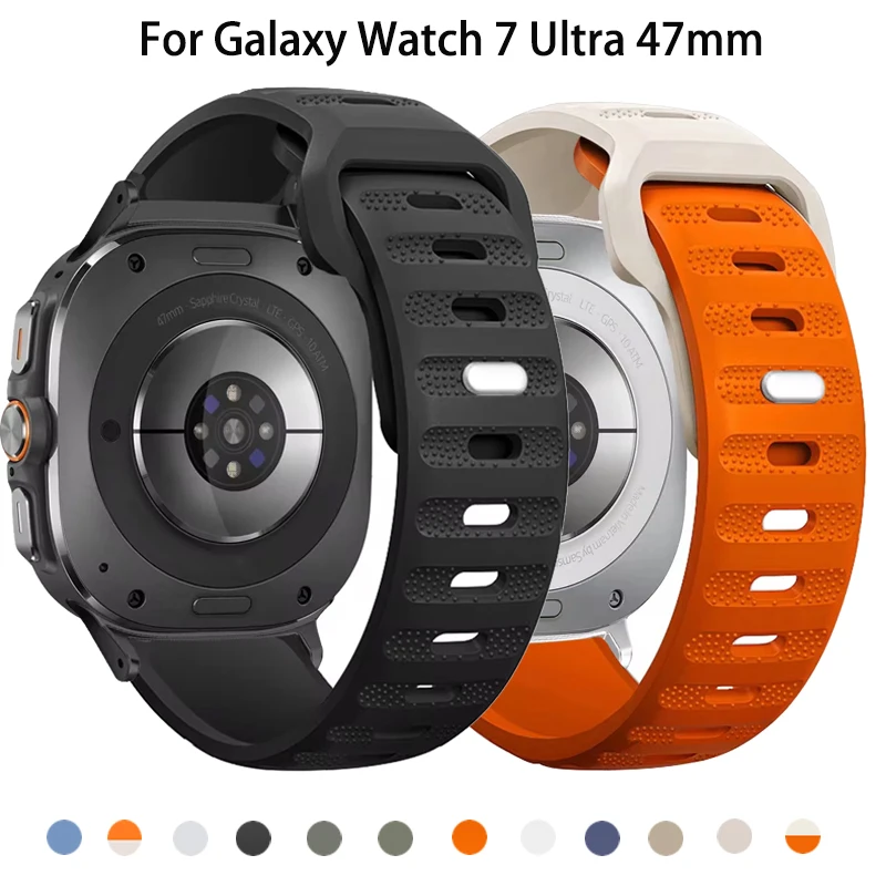 Correa de silicona para Samsung Galaxy Watch 7 Ultra 47mm pulsera deportiva transpirable Correa para Galaxy Watch Ultra 47mm