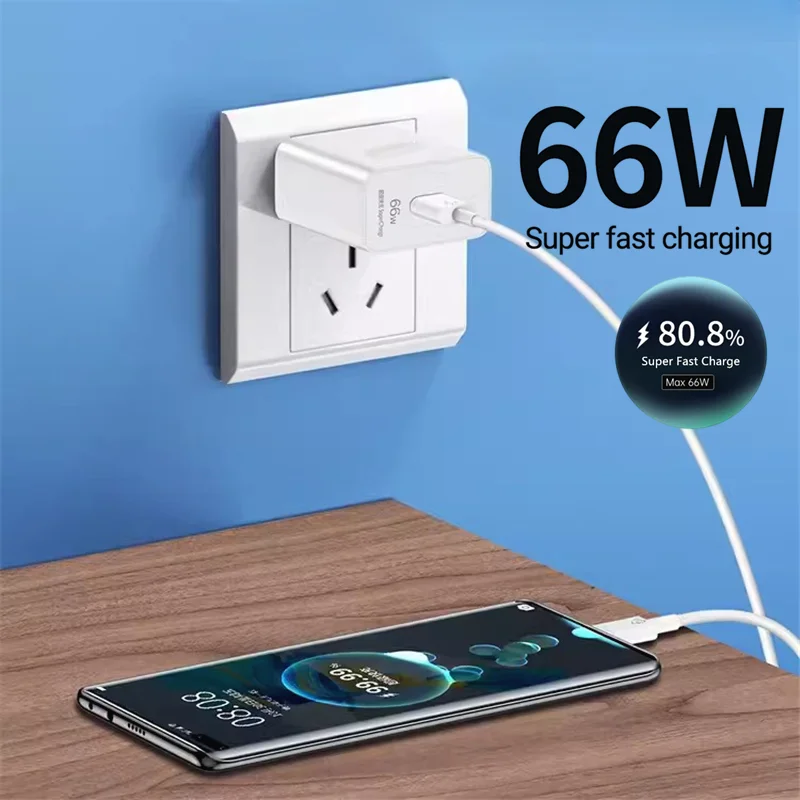 Cargador súper rápido 6A 66W para Huawei Mate 40 50 60 P50 P60 Nova 9 10 Honor 90 100 Magic 5 Lite 6 Pro tipo C Cable de carga rápida - imagen 4