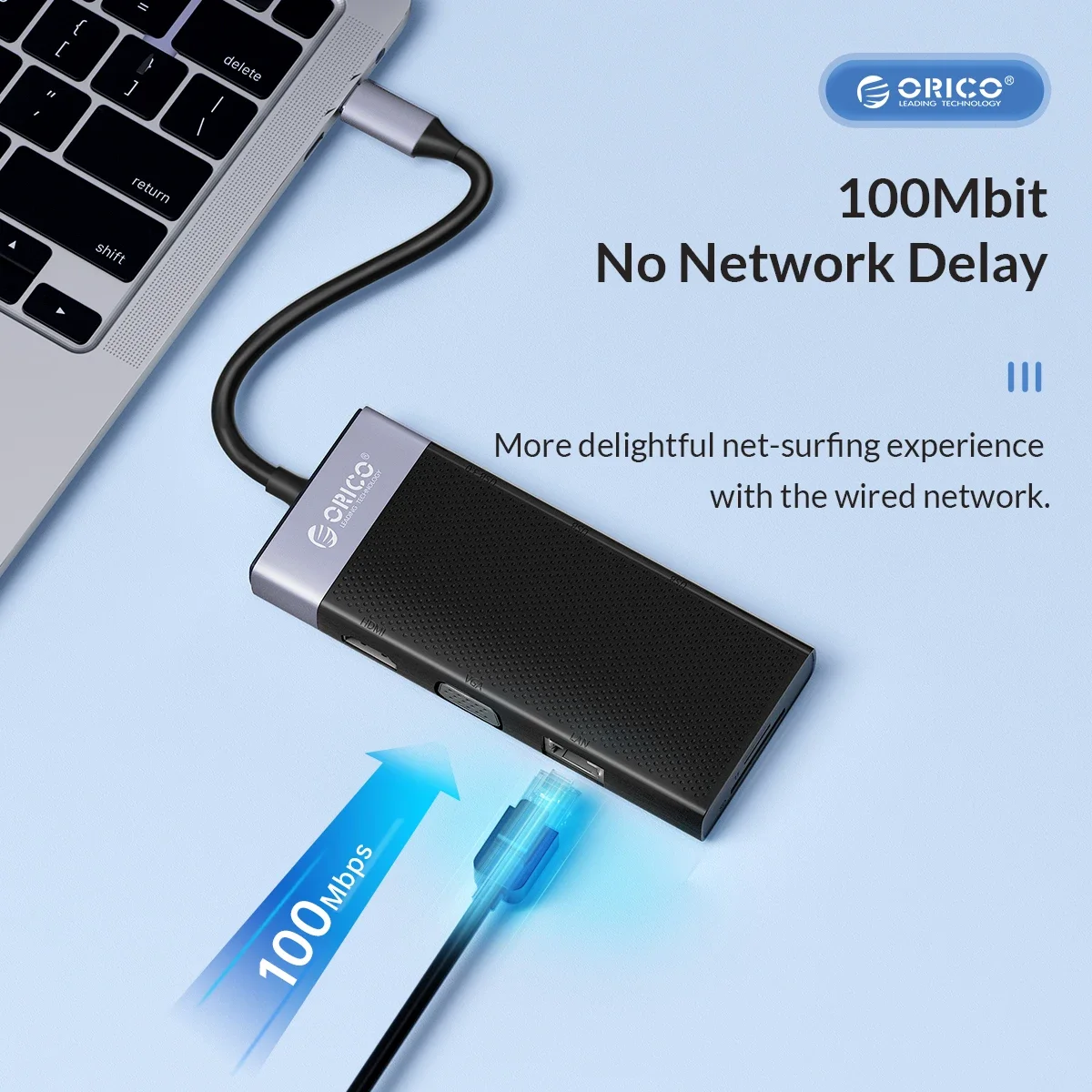 ORICO-estación de acoplamiento 10 en 1 tipo C a 4K HDMI SD y TF VGA RJ45, Audio de 3,5mm para Macbook Pro, portátil, accesorios para Pc, concentrador USB ﻿ - imagen 5