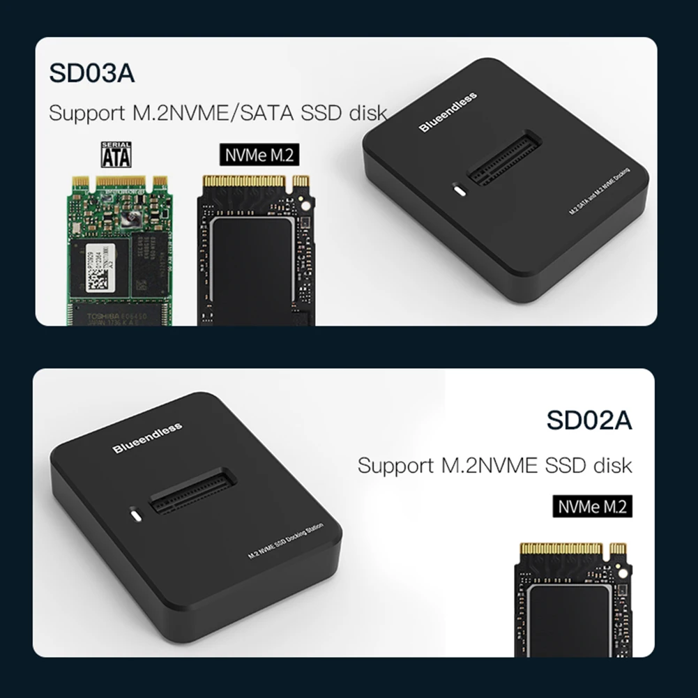 Funda SSD M.2 NVME, 10G, lectura en línea, velocidad de escritura, adaptador de carcasa SSD, herramienta de lector de disco duro para estación de acoplamiento SD M.2 NVME - imagen 4