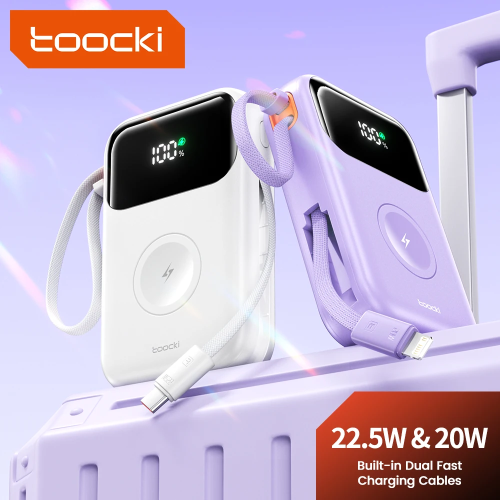 Toocki PowerBank 10000mAh portátil PD 22,5 W banco de energía de carga rápida para iPhone 16 15 14 13 12 Apple Watch batería externa móvil