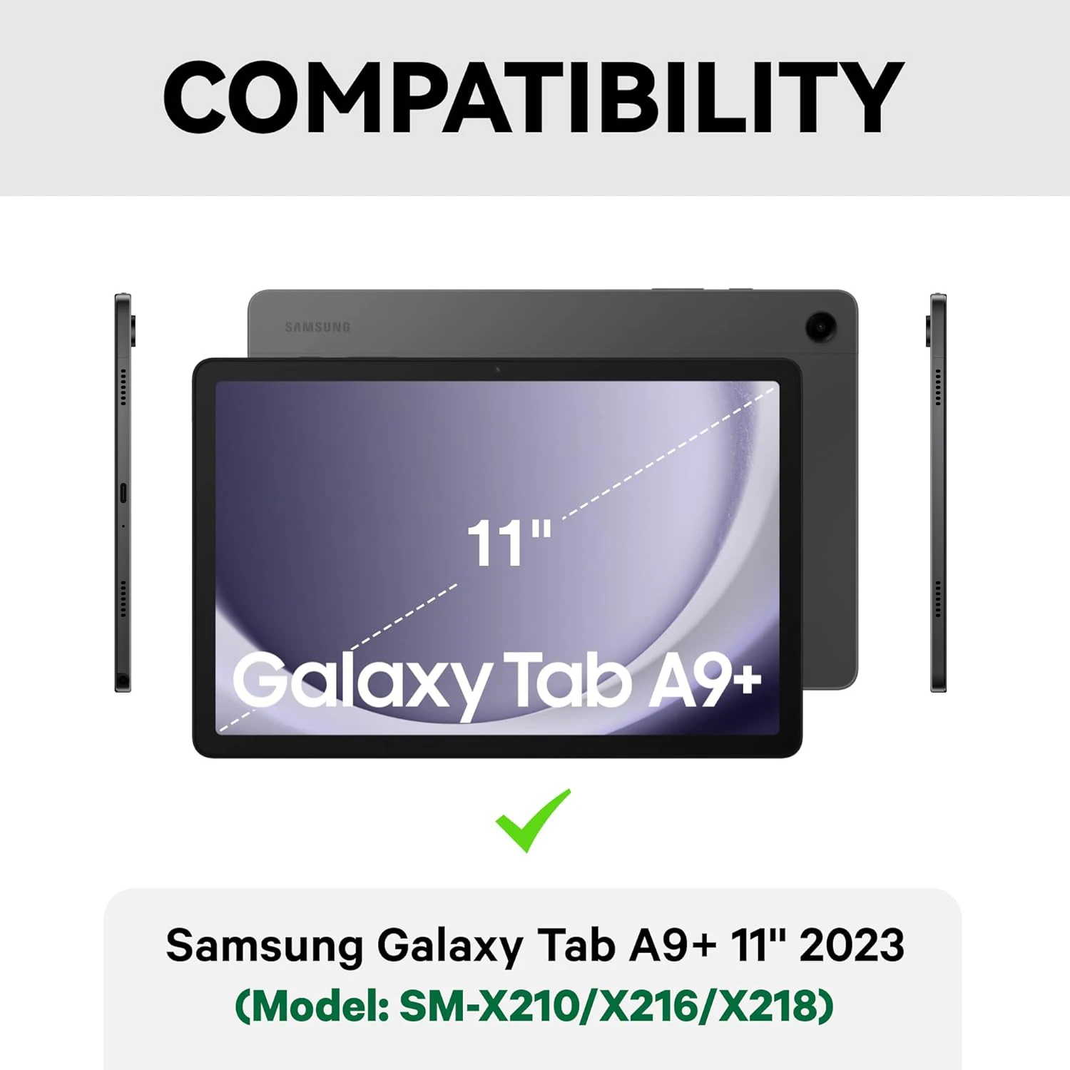 Para Samsung Galaxy Tab A9 Plus Funda de 11 pulgadas, Funda con teclado para Samsung Galaxy Tab A9+ 11 pulgadas SM-X210/X216/X218 - imagen 2