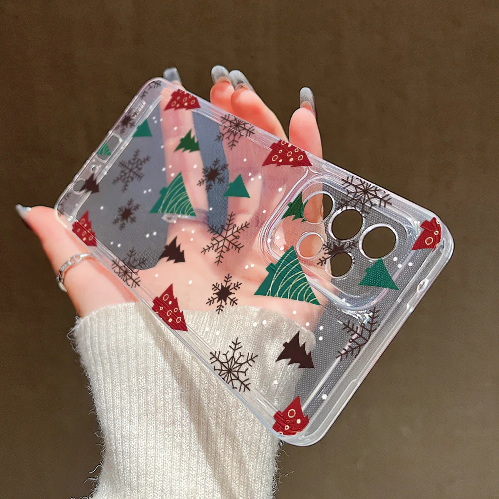 Funda de teléfono Feliz Navidad para Samsung A55 5G S24 Ultra A54 A53 A35 A15 A16 S23 FE S22 S21 S20 FE suave TPU Carcasa Funda - imagen 5