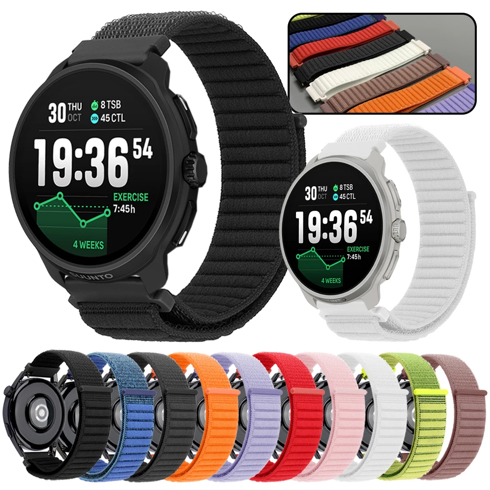 Correa deportiva de nailon de 20mm y 22mm para SUUNTO RACE 2/S, pulsera VERTICAL OCEAN RUN para SUUNTO 3 Fitness/5 9 Peak DLC, bandas transpirables