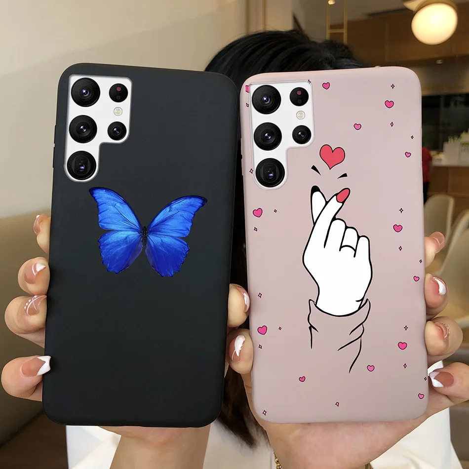 Funda de silicona ultra suave para Samsung S22, carcasa de moda con corazón, girasol, margarita, aguacate, Galaxy S 22 Ultra - imagen 4