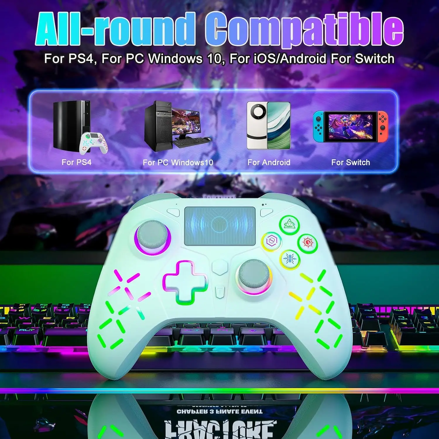 Controlador inalámbrico para P5 con Sensor de Motor Dual Touchpad Jack/Turbo/Función de Sensor de 6 ejes, Compatible con Ps3/Ps4/Pro/Slim/Ps5/Pc - imagen 5