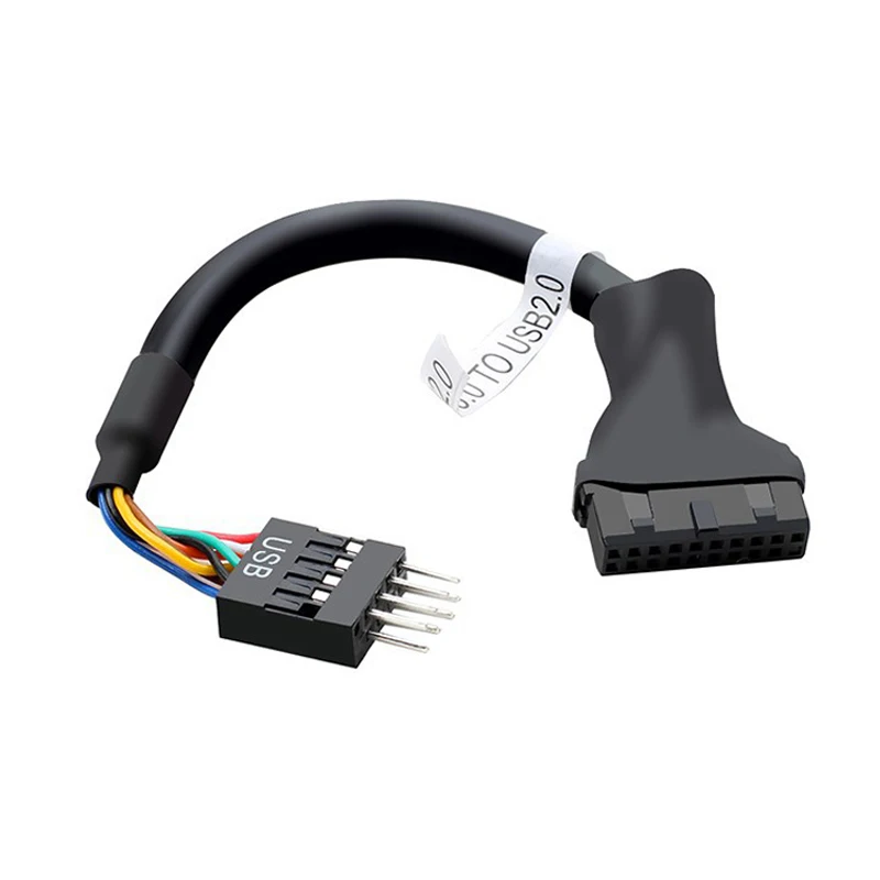 1 Uds. Placa base USB 2,0 IDC 9 pines hembra a USB 3,0 adaptador macho de 19/20 pines, placa base USB 3,0 cabezal de 20 pines a Cable USB 2,0 de 9 pines - imagen 4