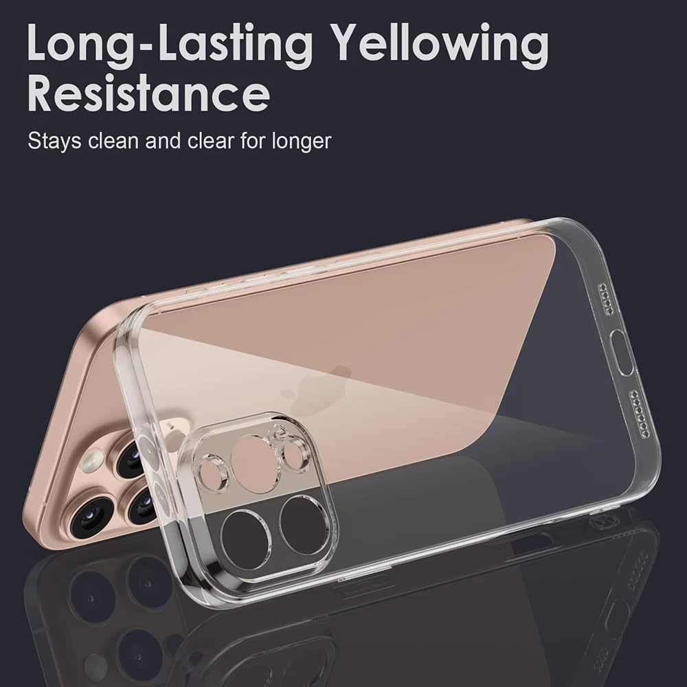 Funda de teléfono transparente ultrafina para iPhone 16 15 14 13 12 11 Pro X XR XS Max Mini 7 8 Plus SE funda trasera transparente suave de silicona - imagen 4