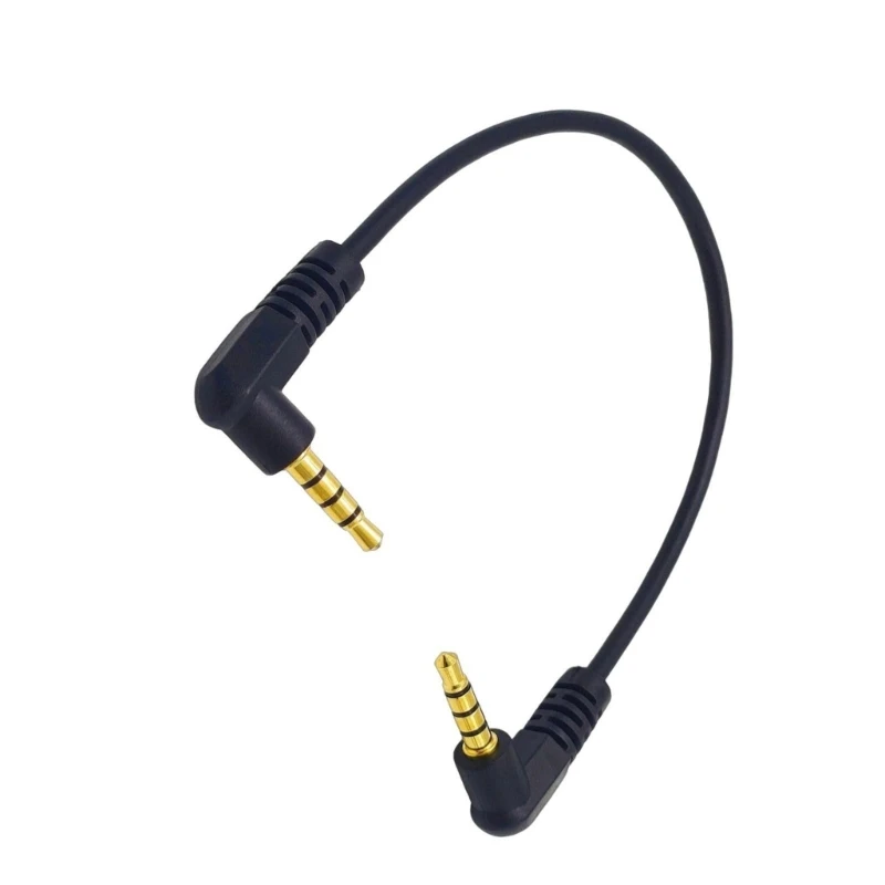 TRRS 4 polos 90 de 3,5 mm °   Cable adaptador convertidor de Audio de ángulo recto macho a conector macho de 3,5mm para auriculares, altavoces MP3 - imagen 4