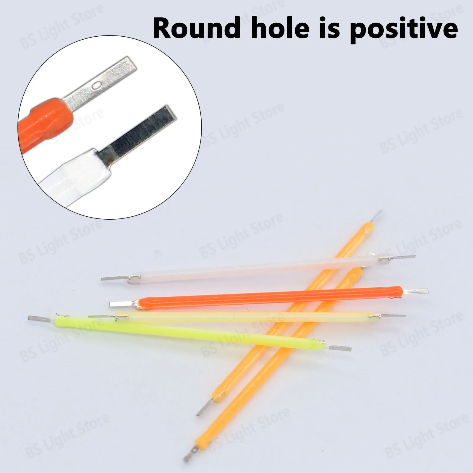 10 Uds bombilla Edison DC3V 54mm LED COB piezas de lámpara de filamento accesorios de luz incandescente diodo para decoración iluminación DIY - imagen 4