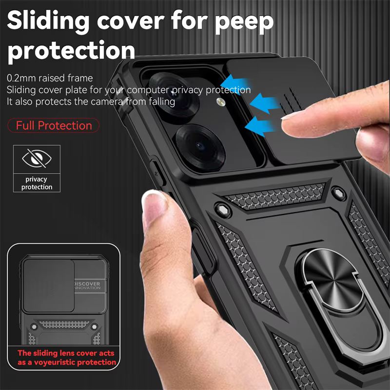 Funda Xiaomi Redmi 13C - Armadura Trasera con Soporte Anillo - imagen 3