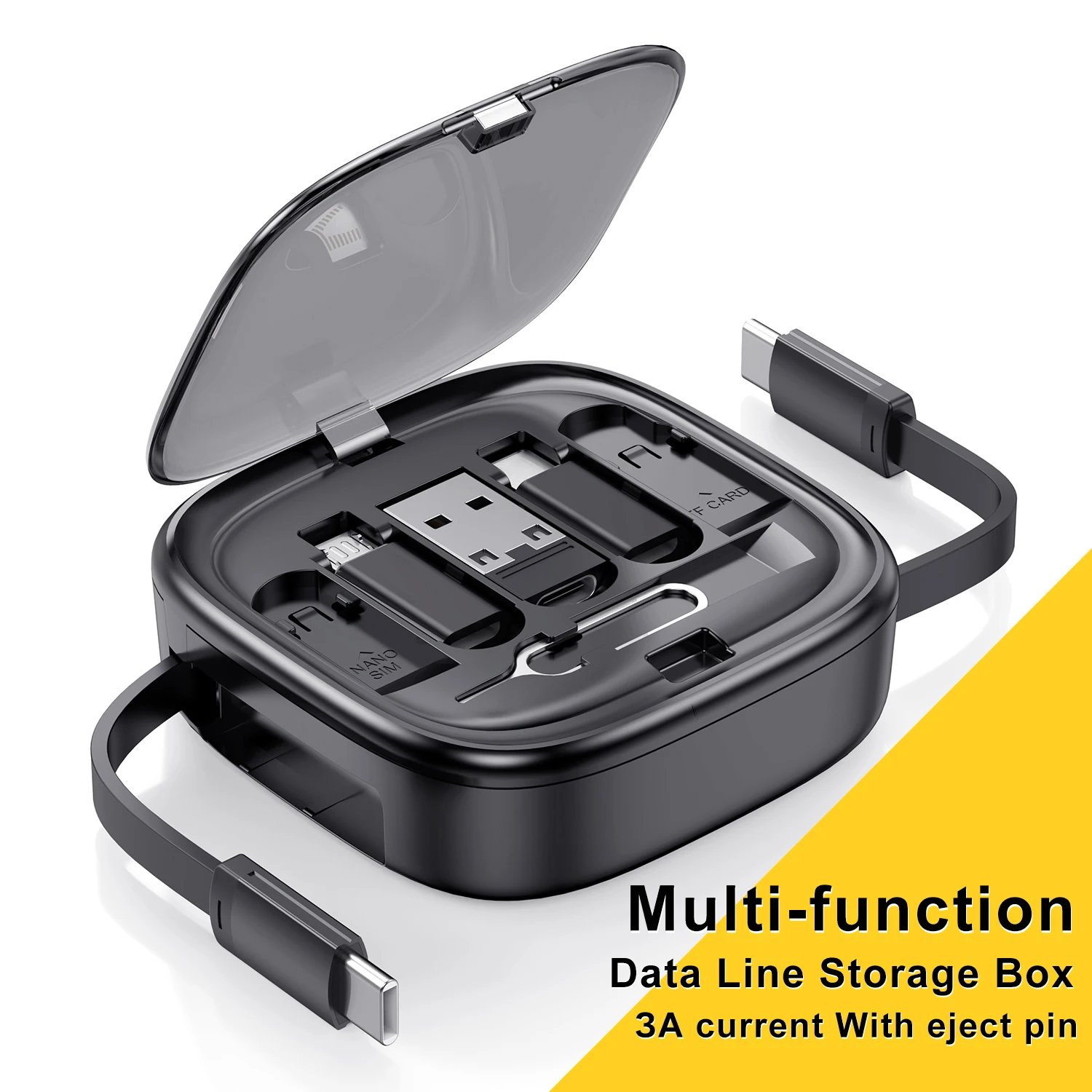 Cable de carga súper rápido multifuncional de 60W para iPhone, Samsung, Xiaomi, Micro USB tipo C, Cable de cargador retráctil - imagen 2