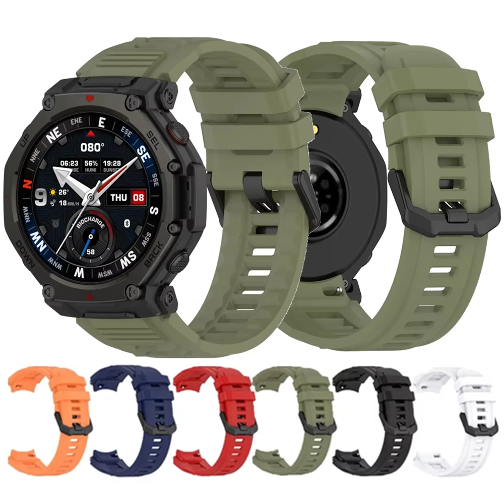 Correa de silicona para Amazfit T-Rex3 Pro, Correa de repuesto deportiva para reloj inteligente de 48mm para Huami Amazfit T Rex 3 Pro - imagen 2