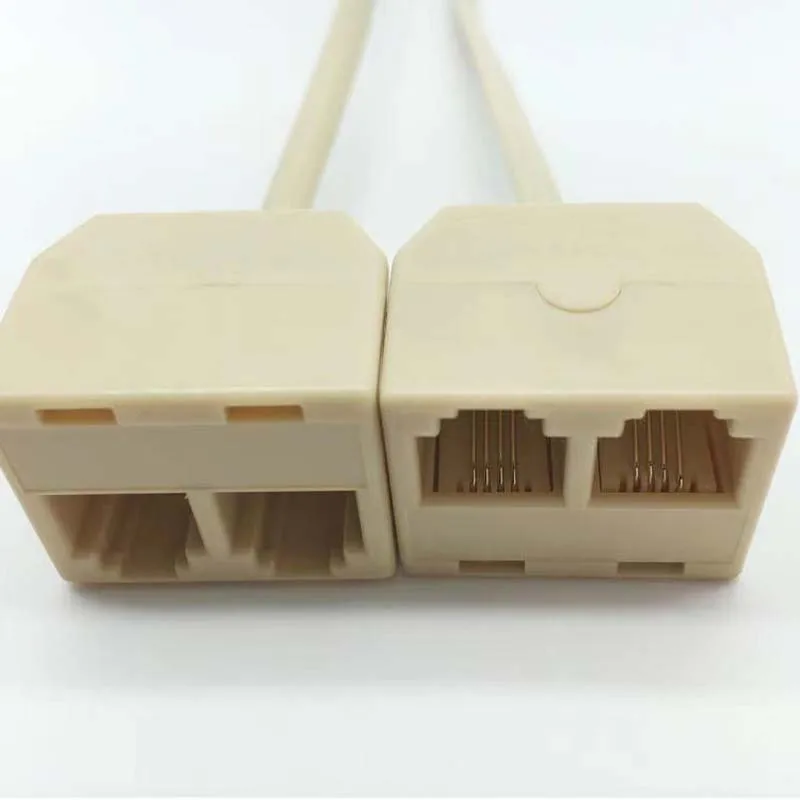 RJ11 to 6P4C Cable Converter 1 In 2 Out Wire Splitter Telephone Ethernet Cord Adapter Landline Male to Female Plug Separator - imagen 5