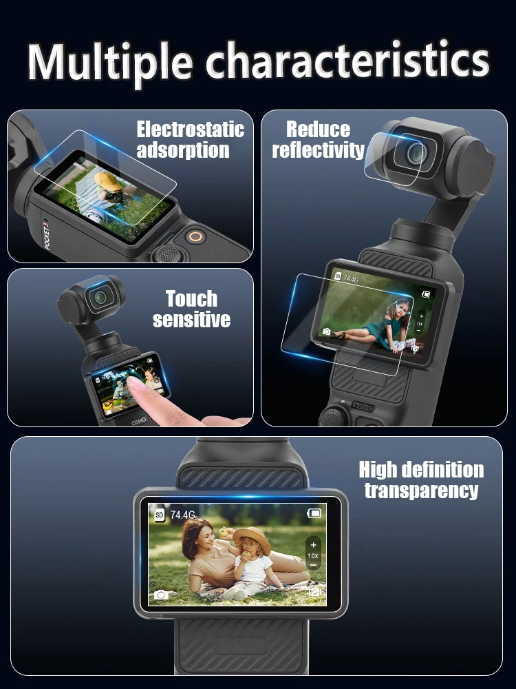 Revestimiento antirreflectante para DJI Osmo Pocket 1 2 3 Action 3 4 5 Pro Protector de pantalla lente frontal trasera AR película accesorios de cámara - imagen 4