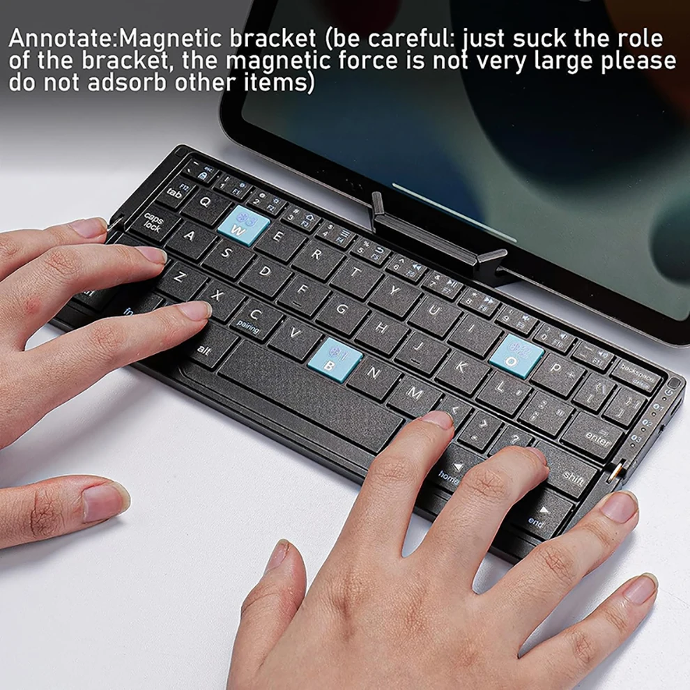 JOMAA teclado plegable de bolsillo Bluetooth para teléfono móvil teclado inalámbrico teclado inalámbrico plegable con para iPad iPhone Android - imagen 4