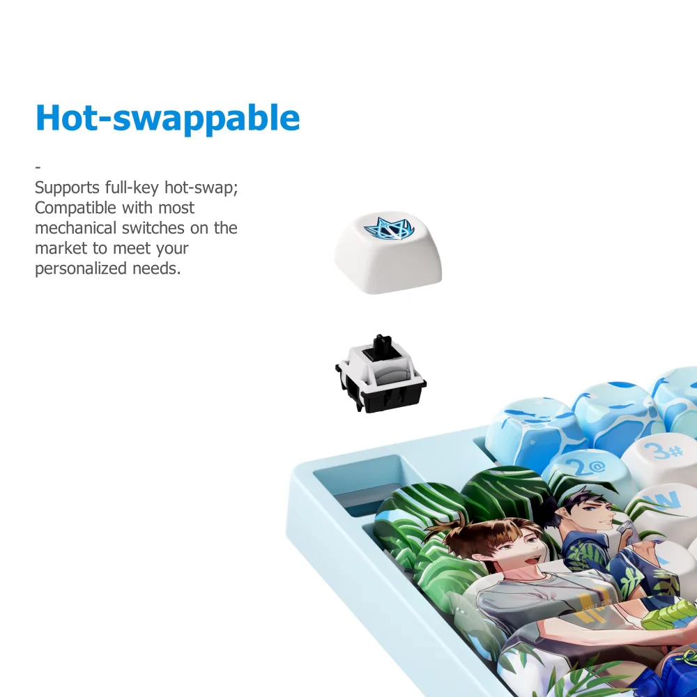 Akko 5108B Plus Teclado mecánico Anime tema Hot Swap RGB 108 teclas USB tipo C/2,4 GHz/Bluetooth 5,0 teclado inalámbrico para juegos - imagen 3