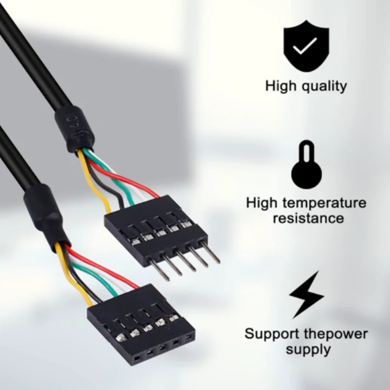 Cable de extensión de cabezal USB IDC de 5 pines, Cable de cabecera de placa base macho a hembra de 5 pines Dupont 2,54 para puertos USB, tarjetas de expansión - imagen 3