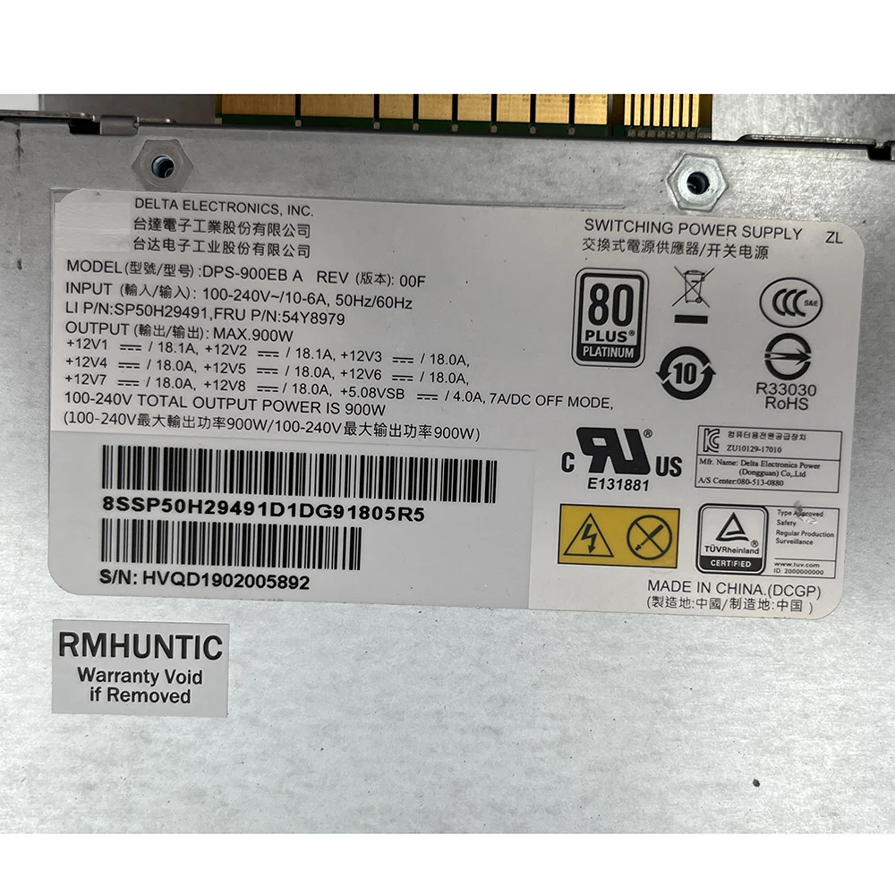 P520 P720 900W 54Y8979 Fuente de alimentación para estación de trabajo DPS-900EB A - imagen 5