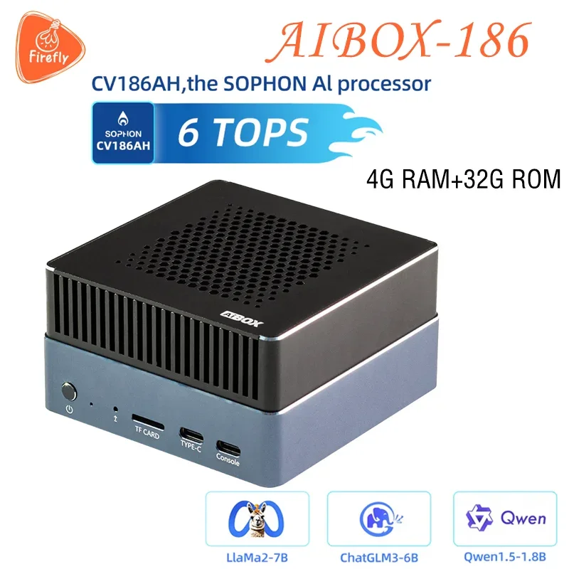 AIBOX-186 AI Edge Computing PC integrada Deepseed6T Modelo grande Privatización Computación de aprendizaje profundo CV186AH