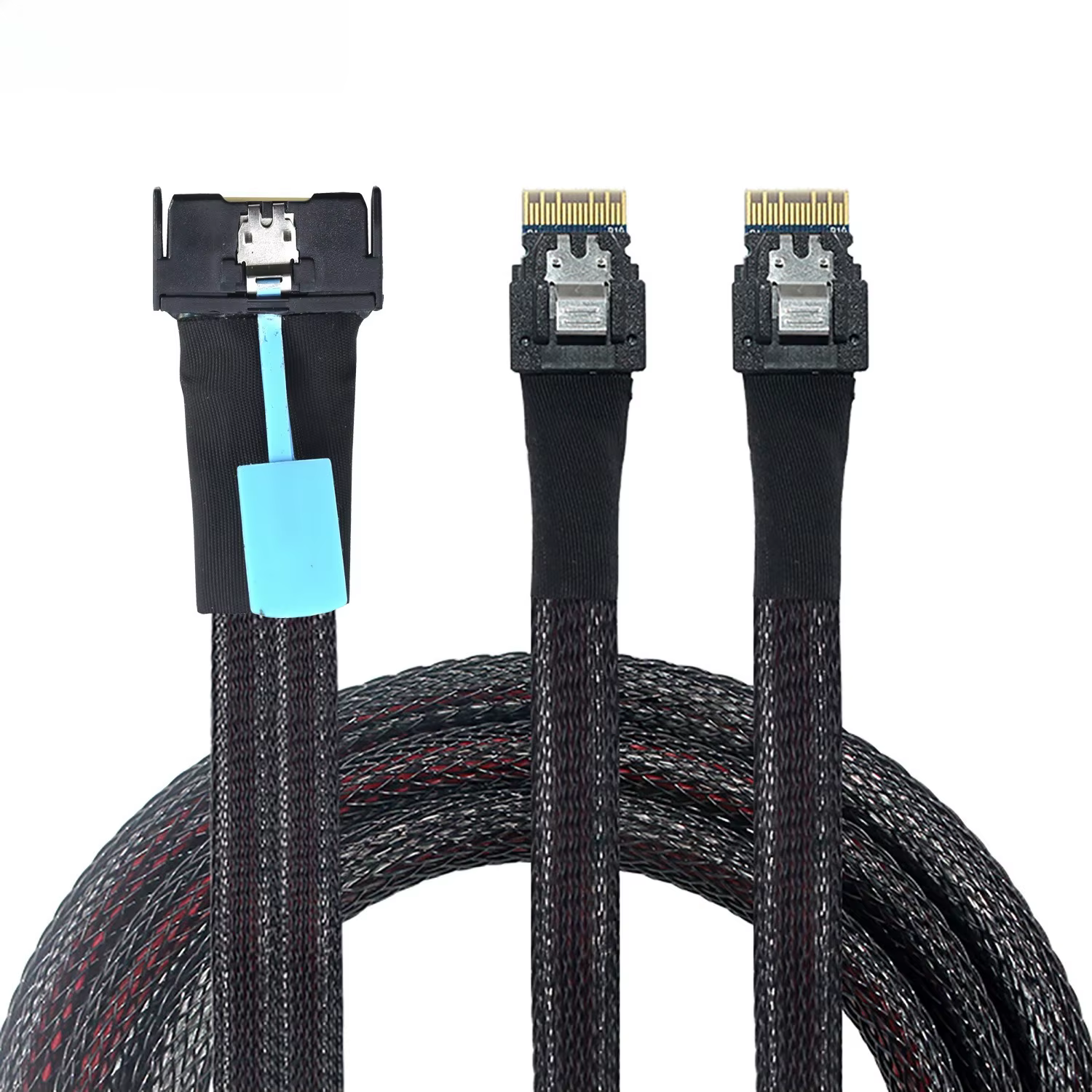 Gen5 MCIO 8X Slimline SAS 8i a 2 * SFF-8654 4i Cables adaptadores de datos de servidor Opciones de longitud 0,5 M 0,8 M - imagen 3