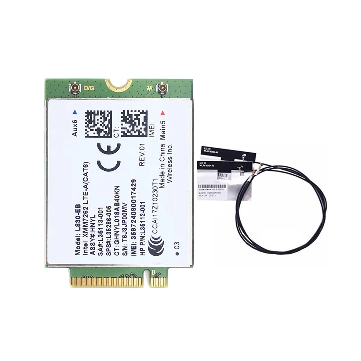 Tarjeta WIFI L830-EB + 2xantena 4G LTE L830 L35286-005 LTE, módulo Cat6 300Mbps para HP 640, 650, G5, 840, 846, 850, G6, X360, 830 - imagen 2
