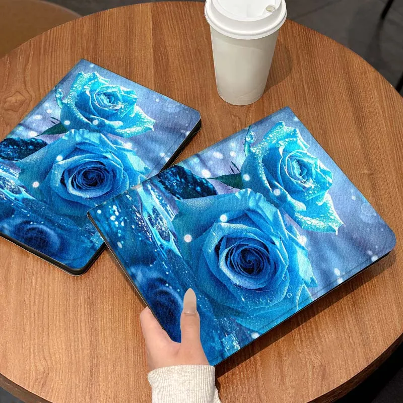 Azul Frozen Rose Art lujo para Samsung Galaxy Tab S7 S8 S9 S10 11 12,4 13,1 FE Plus Lite pulgadas funda para tableta