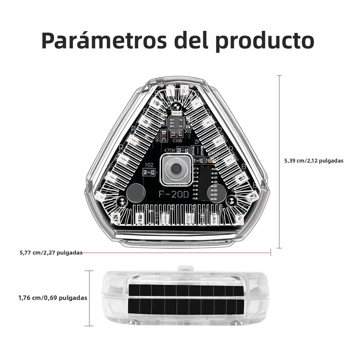 Luz LED para parachoques trasero de coche con energía Solar, luz de advertencia antitrasera intermitente roja y azul de alto brillo para seguridad del vehículo, 1/2 Uds. - imagen 4