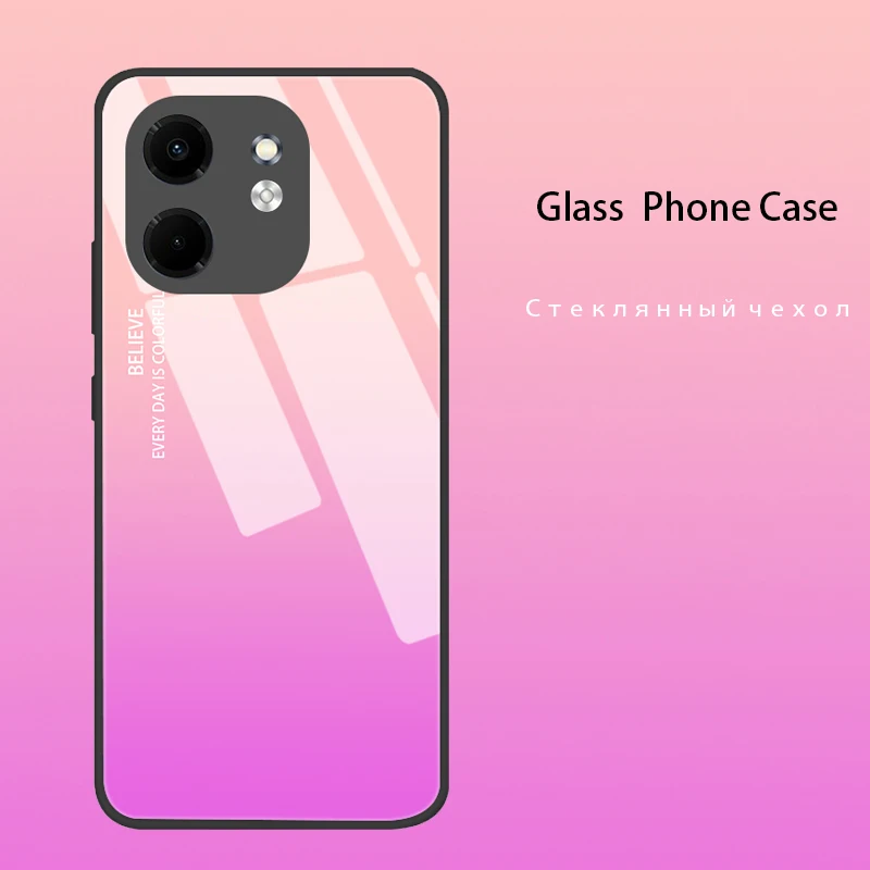 Para Infinix Smart 9 funda de vidrio templado para Infinix Smart 4 5 6 7 8 Pro Plus Smart9 carcasa trasera dura Fundas - imagen 2