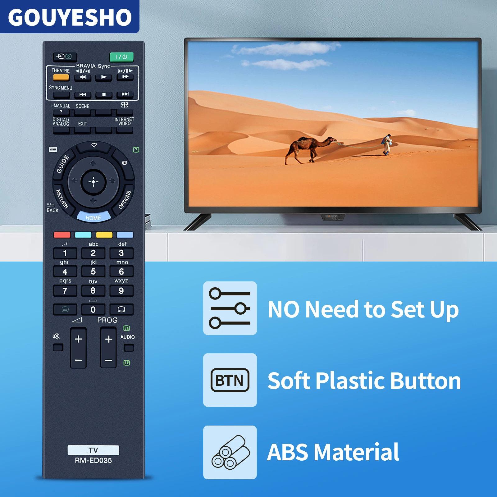 Nuevo RM-ED035 Control remoto apto para SONY Bravia LCD TV Series KDL22EX320 KDL24EX320 - imagen 3