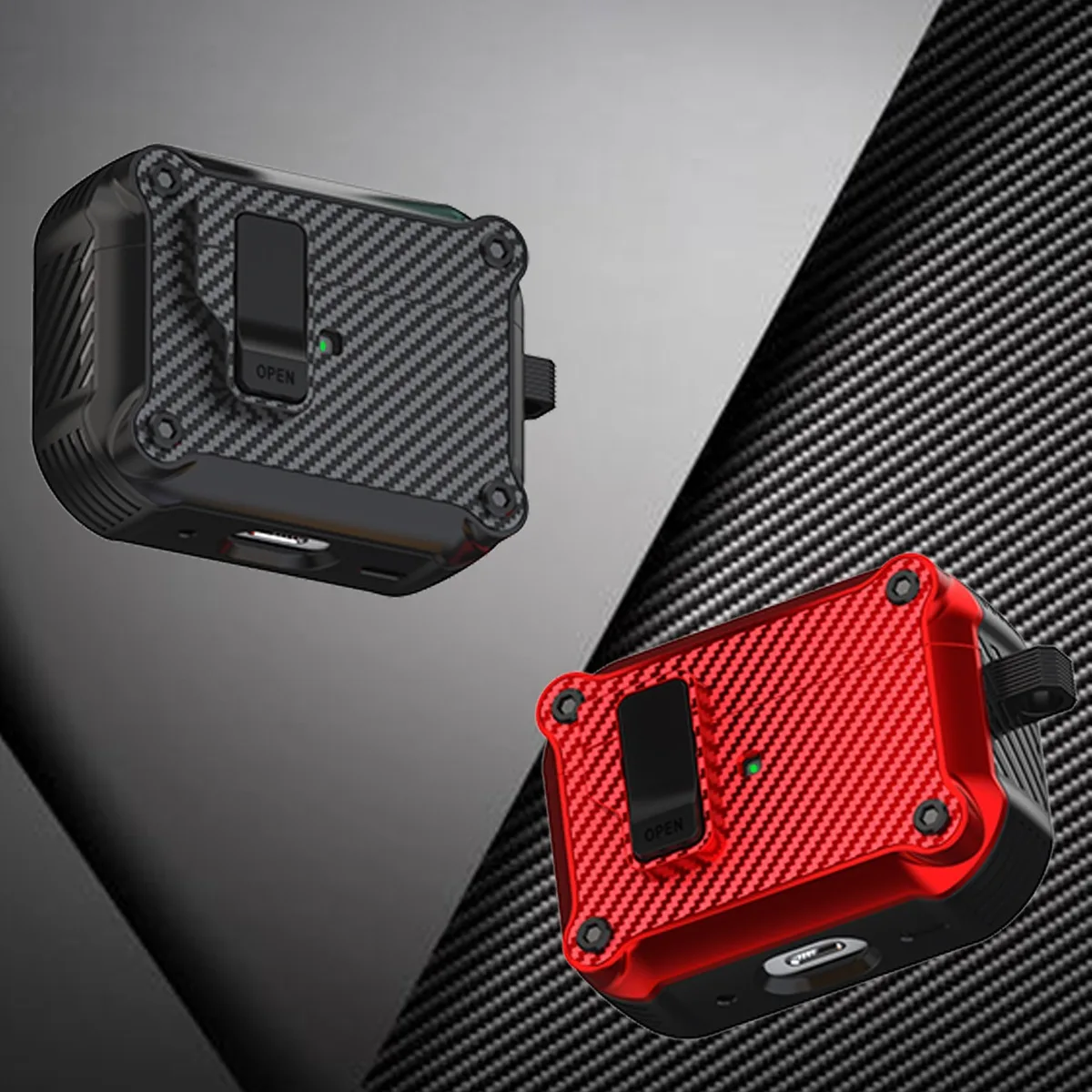 Para AirPods Pro 3 generación funda con Clip de bloqueo seguro cubierta dura de fibra de carbono con gancho para AirPods 1 3 2 4 Pro o Pro 2nd - imagen 5