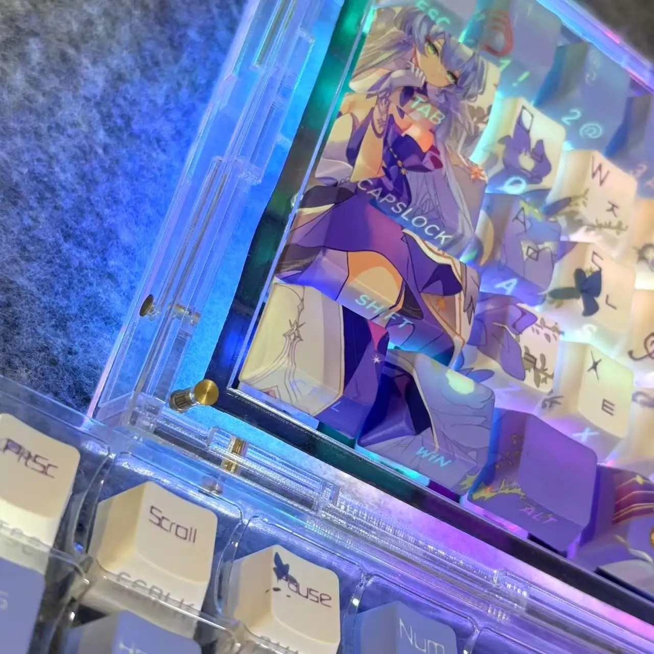 Honkai Impact Robin-teclas de Anime, tapa de teclado coreano, bonito perfil de cereza PBT, tapa de tecla para juegos, accesorios para teclado mecánico