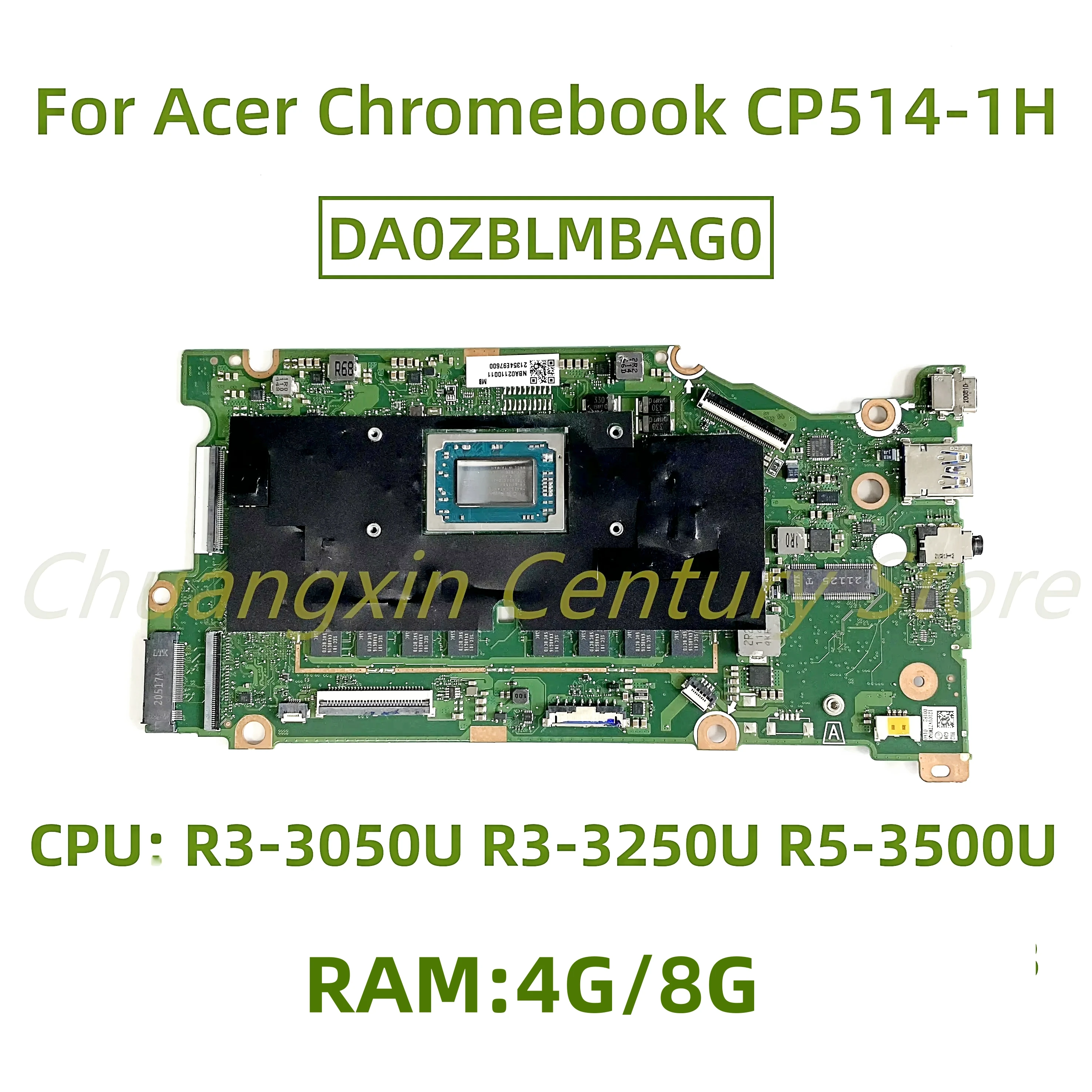 Placa base DA0ZBLMBAG0 para portátil Acer Chromebook CP514-1H con R3-3050U R3-3250U R5-3500U CPU 4G/8GB RAM probada y enviada