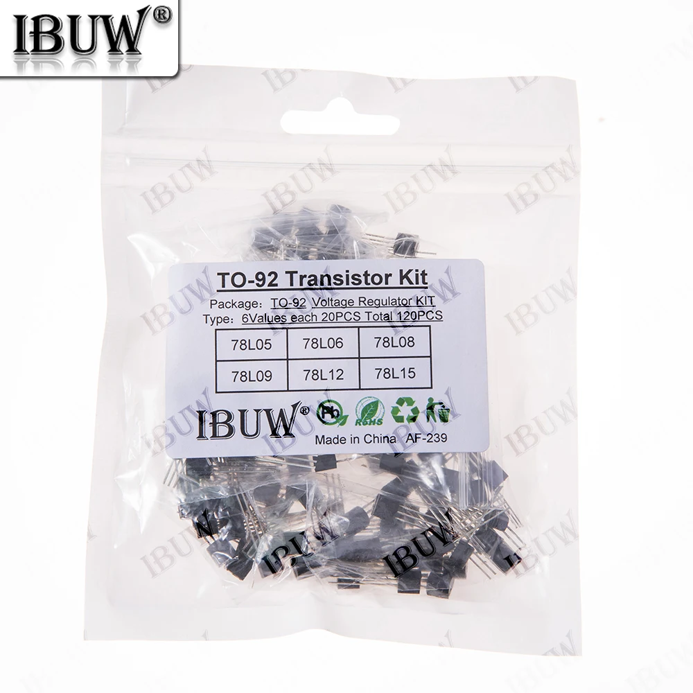 120 Uds. Kit de transistores TO-92 de 10 valores (78L06/78L05/78L08/78L09/78L12/78L15) regulador de voltaje para fuente de alimentación electrónica DIY - imagen 3