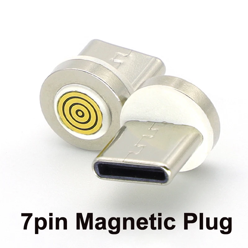Adaptador de Cable de carga magnético, cabezal de puntas de conector para tipo C, Micro USB, enchufe antipolvo para teléfono móvil, reemplazo de enchufe magnético de 7 pines, 5 uds. - imagen 3