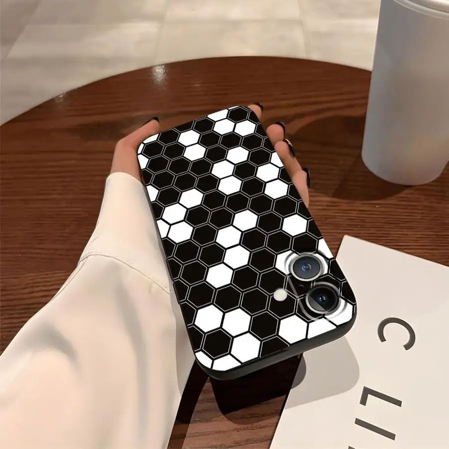 Funda Retro de red de panal para iPhone XS Max 15 16 14 Plus 13 12 11 17 Pro Max 17Air 7 8 XR, funda suave negra para teléfono - imagen 4
